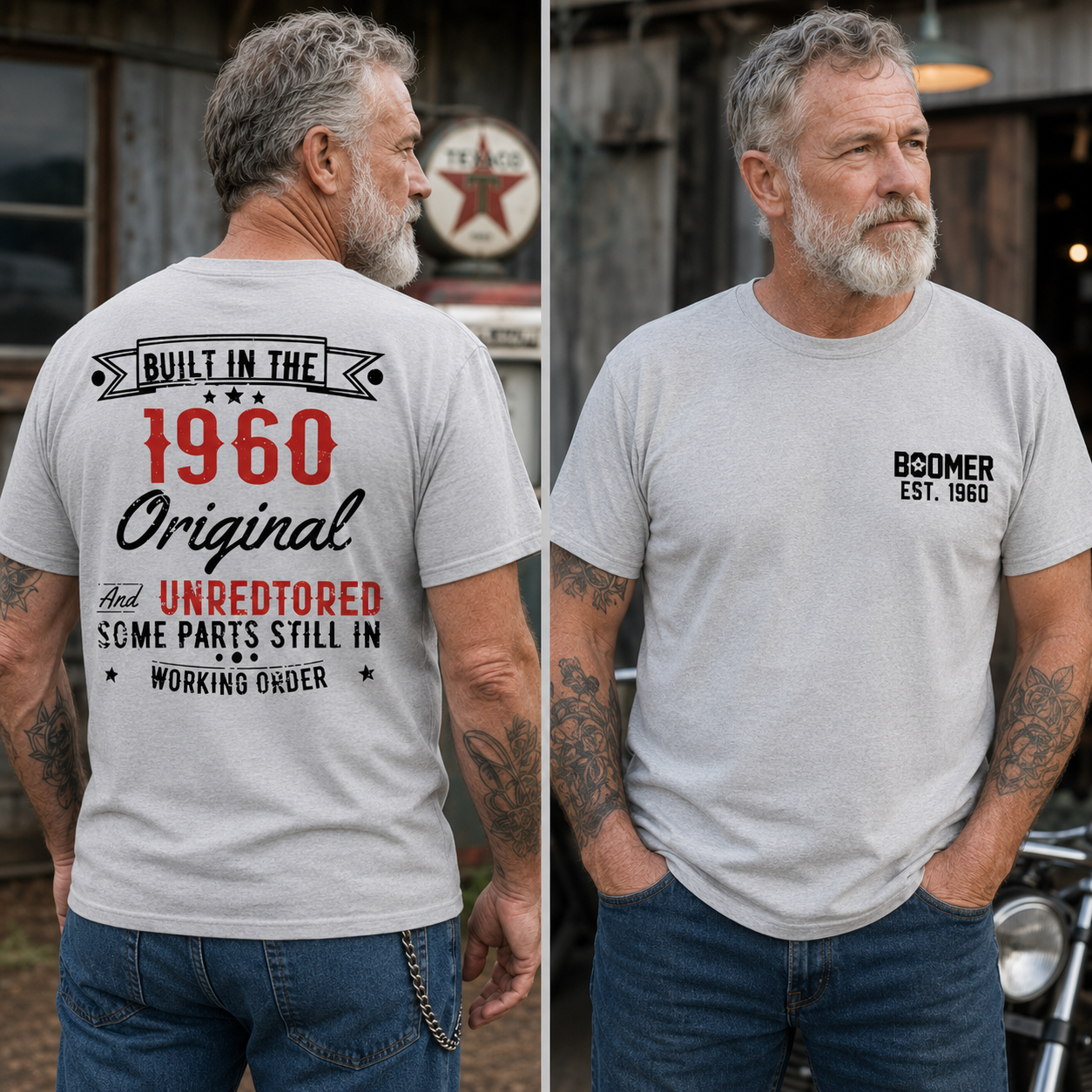 Custom Boomer/Gen X Built-In Year T-shirt – Original & Unrestored Edition T-shirt