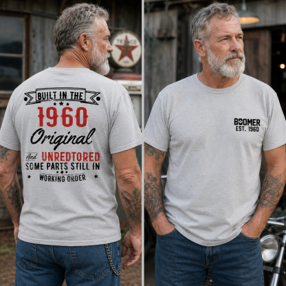 Custom Boomer/Gen X Built-In Year T-shirt – Original & Unrestored Edition T-shirt