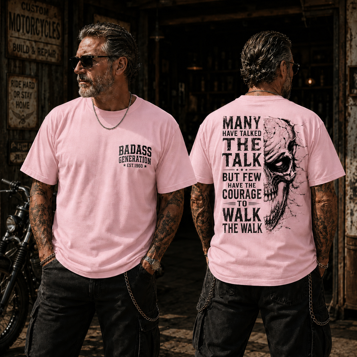 Badass Generation Custom Year T-Shirt – Walk The Walk Skull Graphic Tee