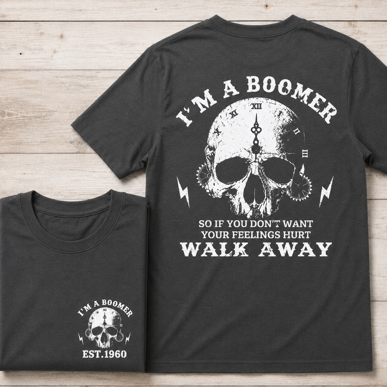 I'm A Boomer Custom Year Vintage Skull Graphic T-Shirt