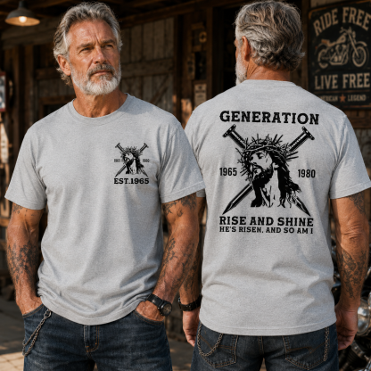 RISE AND SHINE HE'S RISEN, AND SO AM I Custom Year 100% Heavyweight Cotton T-Shirt