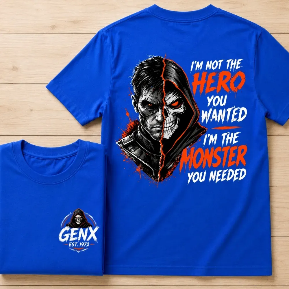Personalized Boomer/GenX T-Shirt - Custom Year Back & Front Print - "I'm The Monster You Needed" Tee