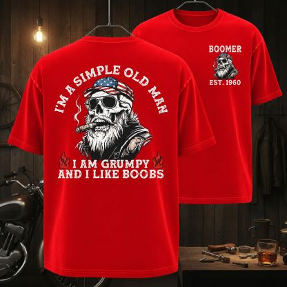 Custom "Simple Old Man" Shirt - Grumpy & Unapologetic | Personalized Gen X / Boomer EST. Year - Tee