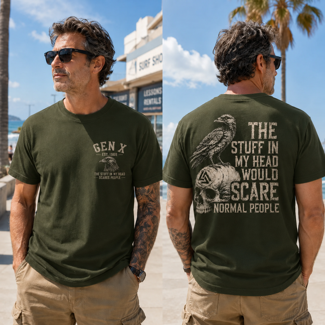 The Stuff In My Head Would Scare Normal People Gen X Custom Year T-Shirt