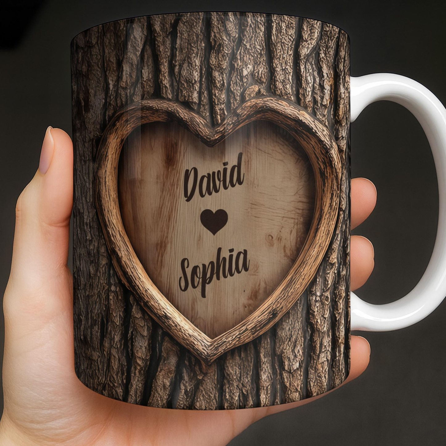 I Met You, I Liked You, I Loved You, I'm Keeping You Tree Bark and Heart, Coffee Mug, Gift For Lovers