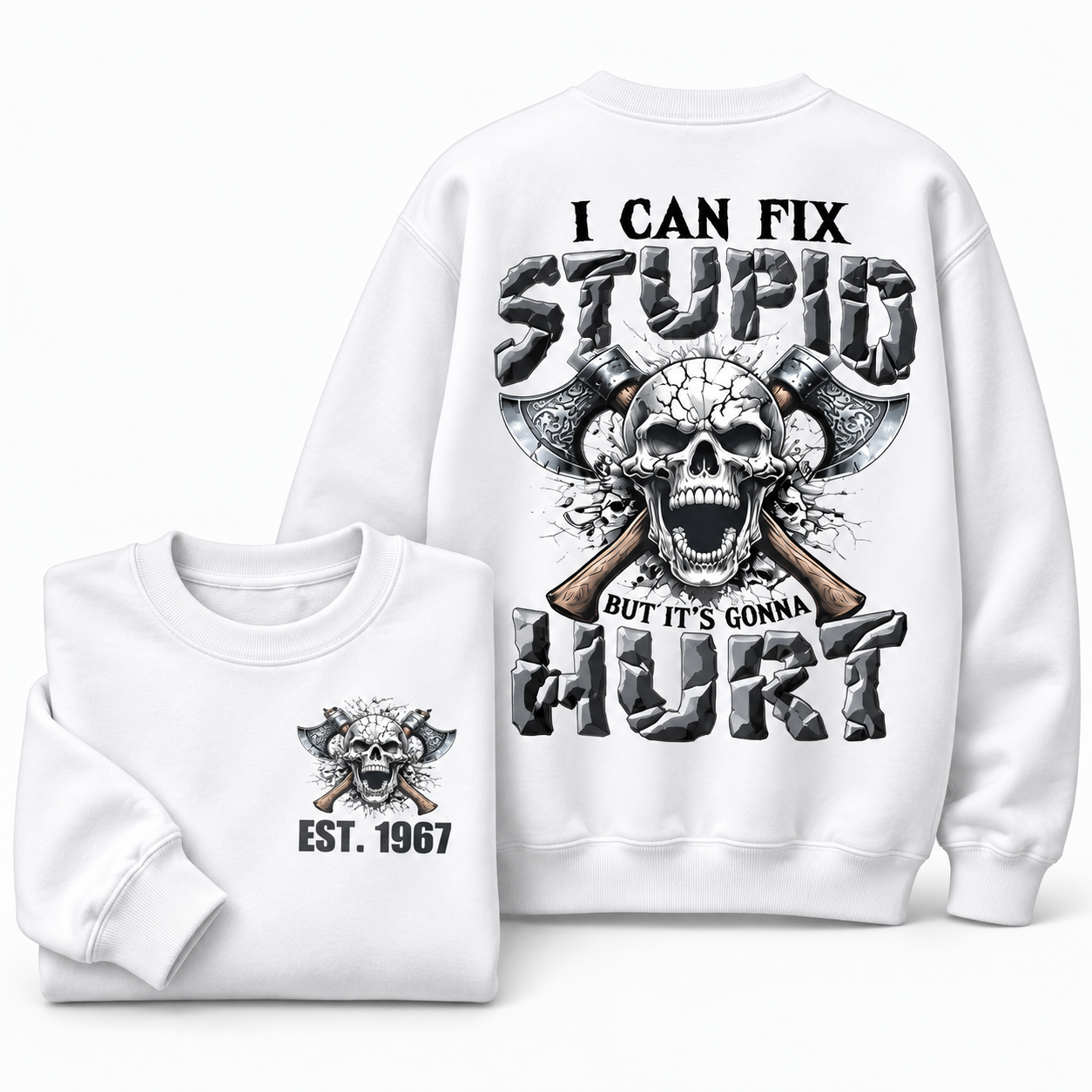 The Devil Whispered To Me I Whisper Back Bring Beer Gen X//Boomer Custom Birth Year Crewneck Sweatshirt