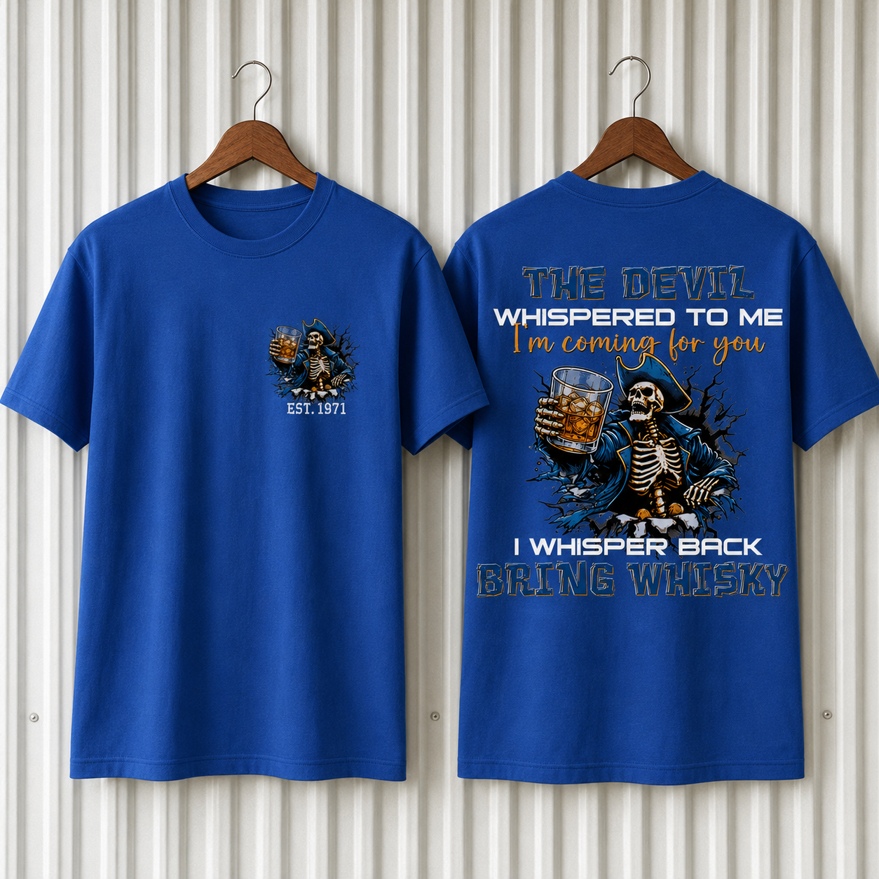 The Devil Whispered To Me I Whisper Back Bring Beer Gen X//Boomer Custom Birth Year T-shirt