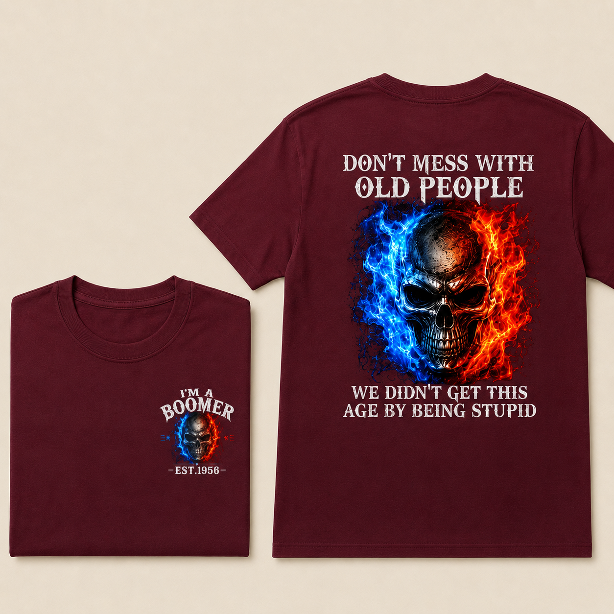 DON'T MESS WITH OLD PEOPLETM Custom Year Shirt | Choose Boomer or Gen Jones Logo