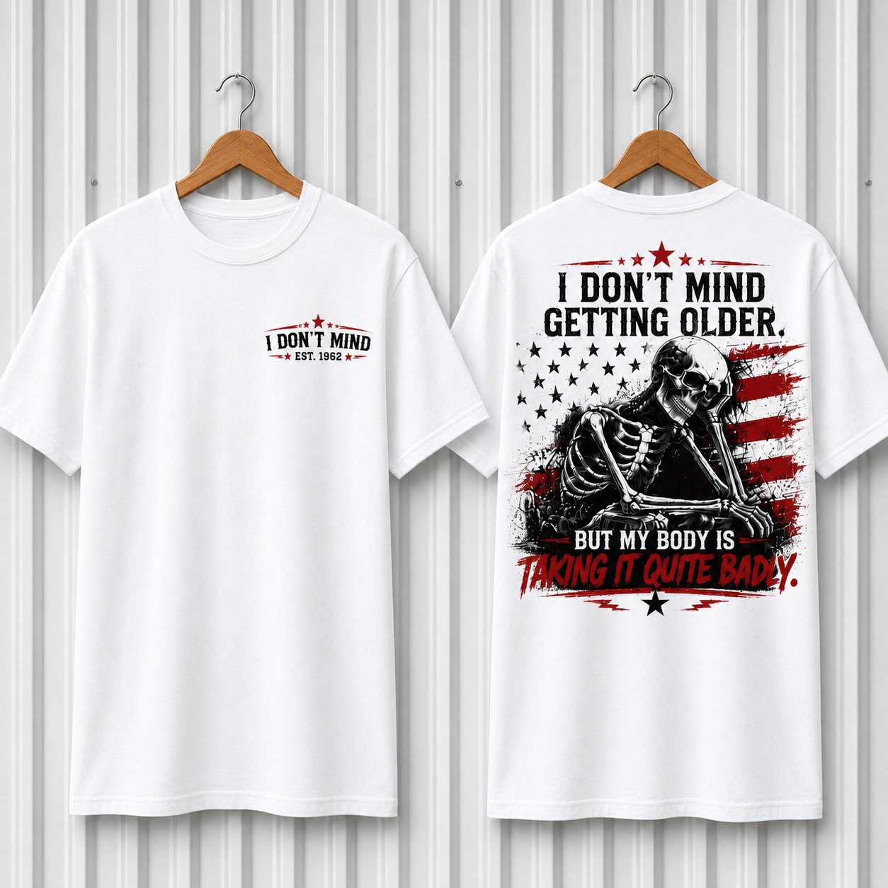I Don't Mind Getting Older Custom Year Skull T-Shirt