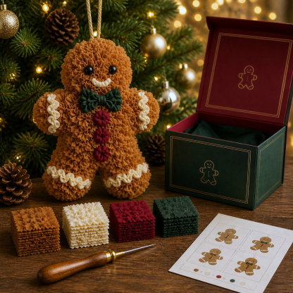 🔥 3D Fabric Poke Christmas Ornament Kit