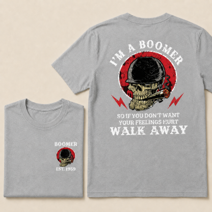 BOOMER/GEN X Skull T-shirt, Unisex, Custom Year Of Birth T-shirt, I'm A Boomer/Gen Xer, Walk Away T-shirt