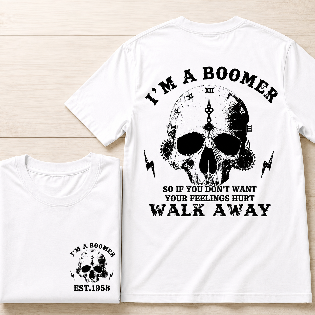 I'm A Boomer Custom Year Vintage Skull Graphic T-Shirt