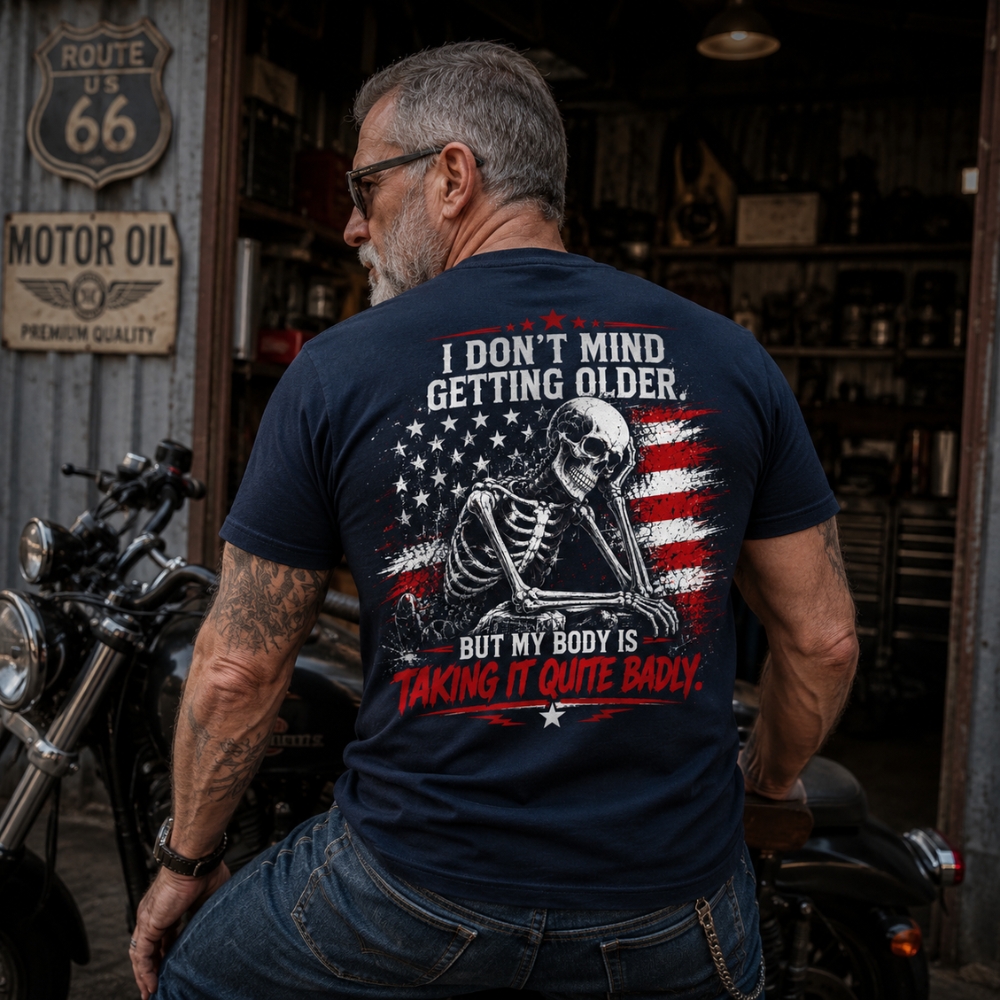 I Don't Mind Getting Older Custom Year Skull T-Shirt