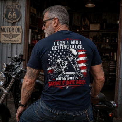 I Don't Mind Getting Older Custom Year Skull T-Shirt