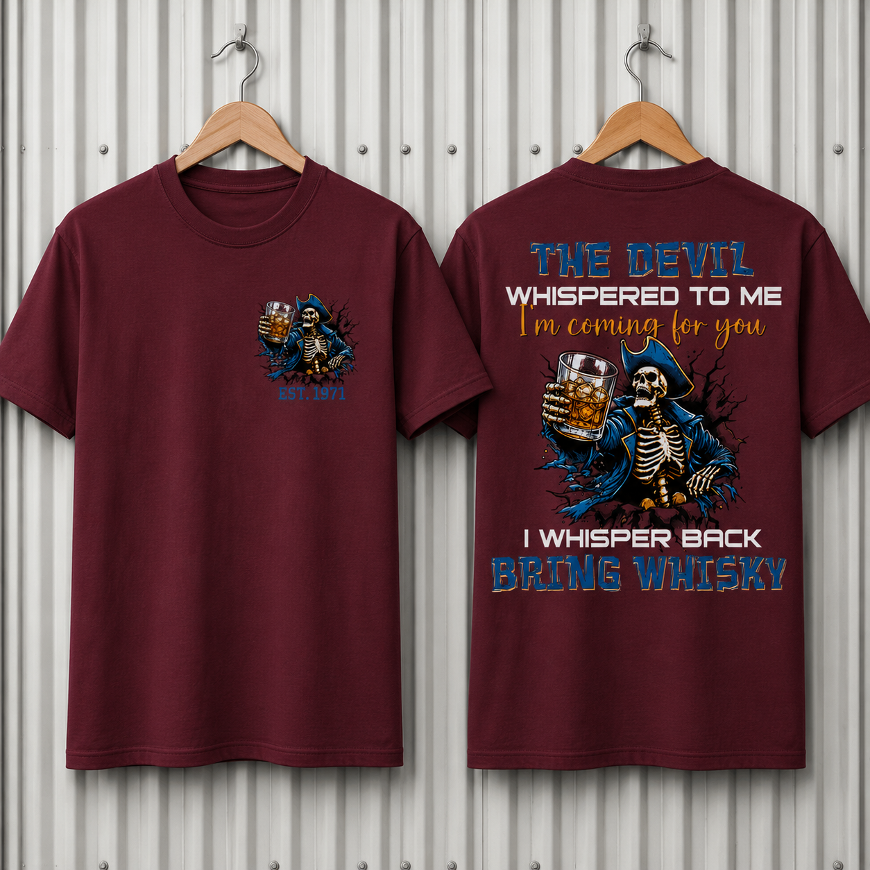 The Devil Whispered To Me I Whisper Back Bring Beer Gen X//Boomer Custom Birth Year T-shirt