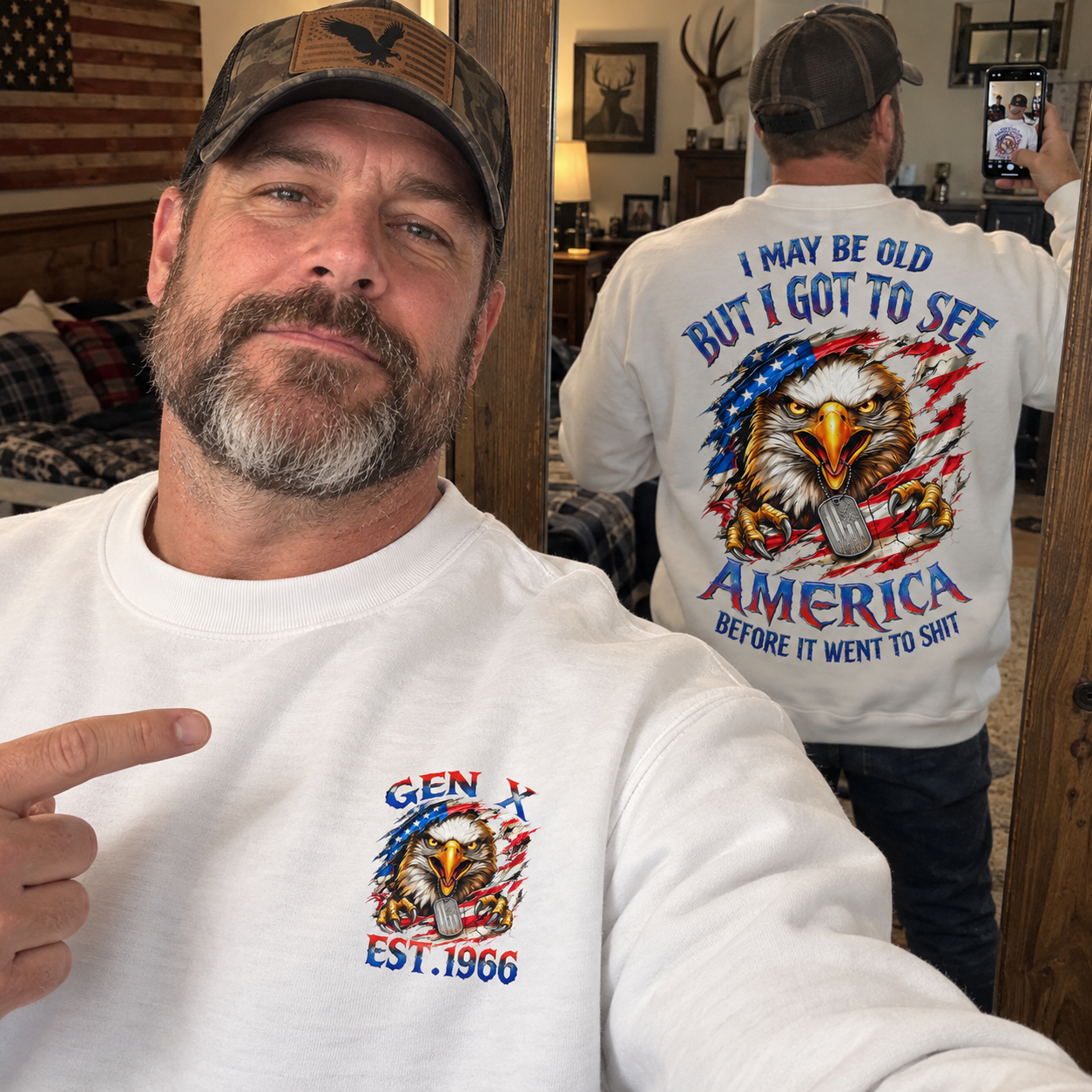 I May Be Old But I Got To See The Usa Before It Went To Shit, Custom Year Gen X, Boomer Crewneck Sweatshirt
