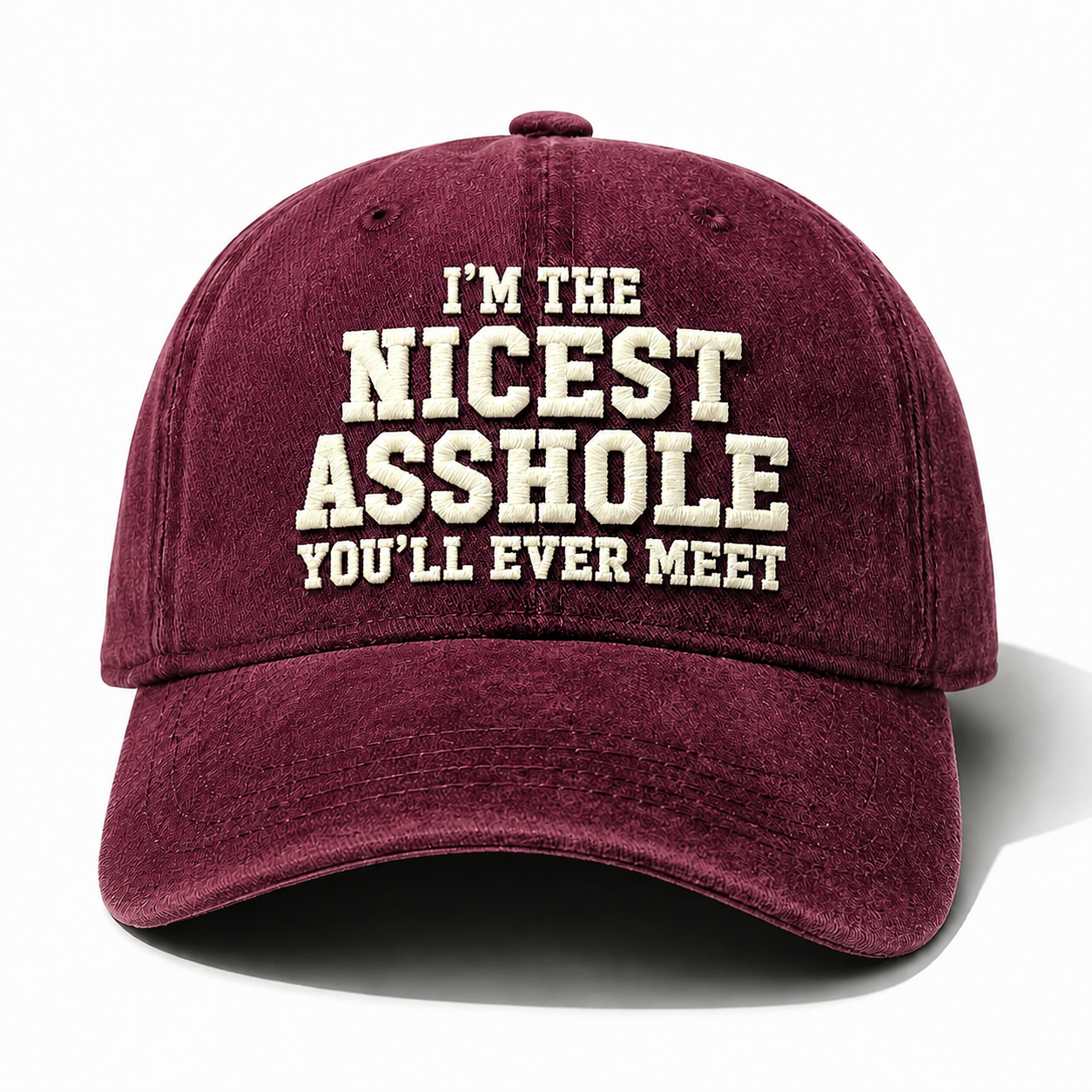 I'm The Nicest Asshole You'll Ever Meet Embroidery Cap