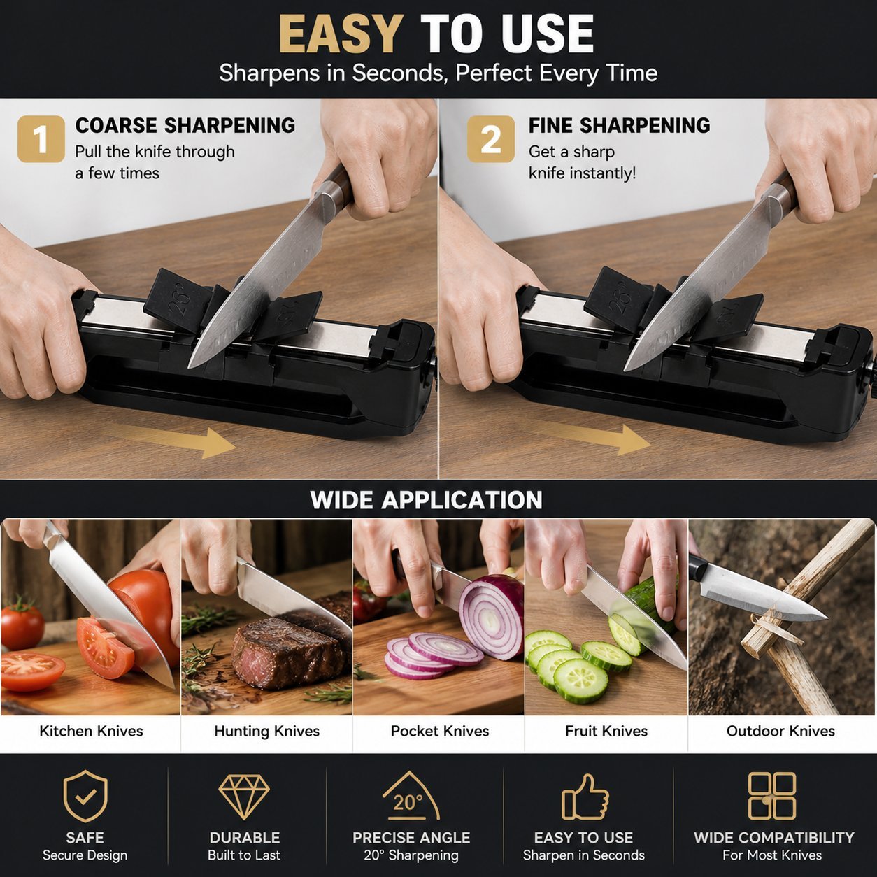 🔥LAST DAY 50% OFF - 🛠️🔪Venture Portable Knife Sharpener