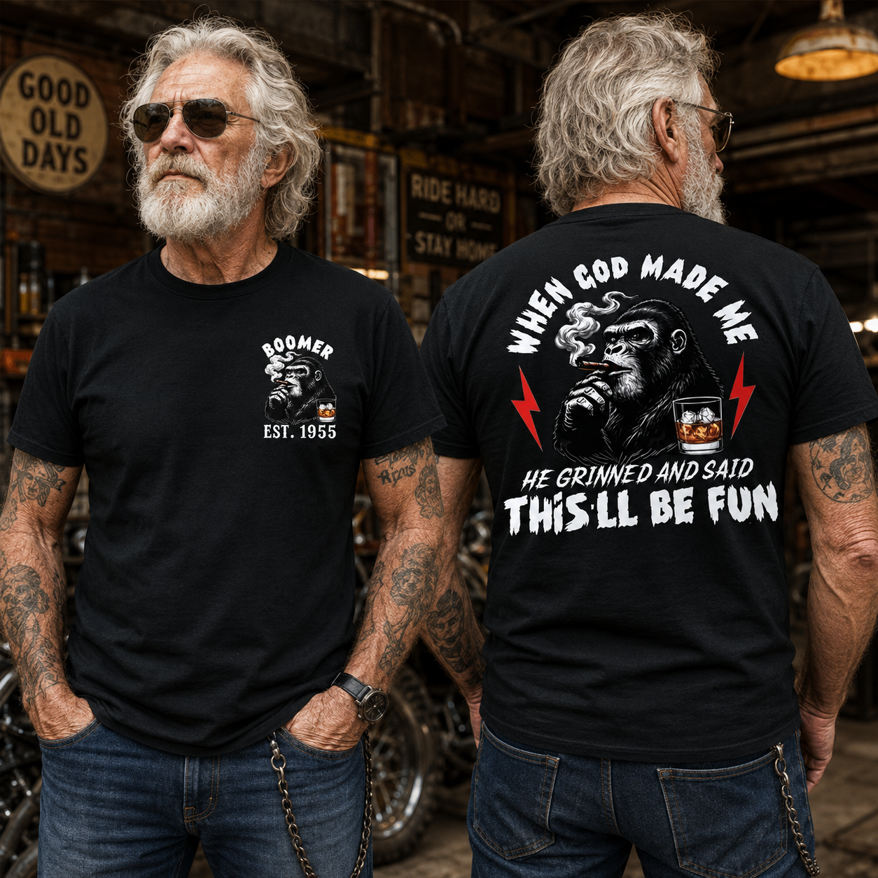 Personalized Year 1965-1980 When God Made Me Generation X Shirt, He Grinned and Said This’ll Be Fun Gen X Shirt, Generation X Shirt, Full Colors, Full Sizes, For Men, For Women