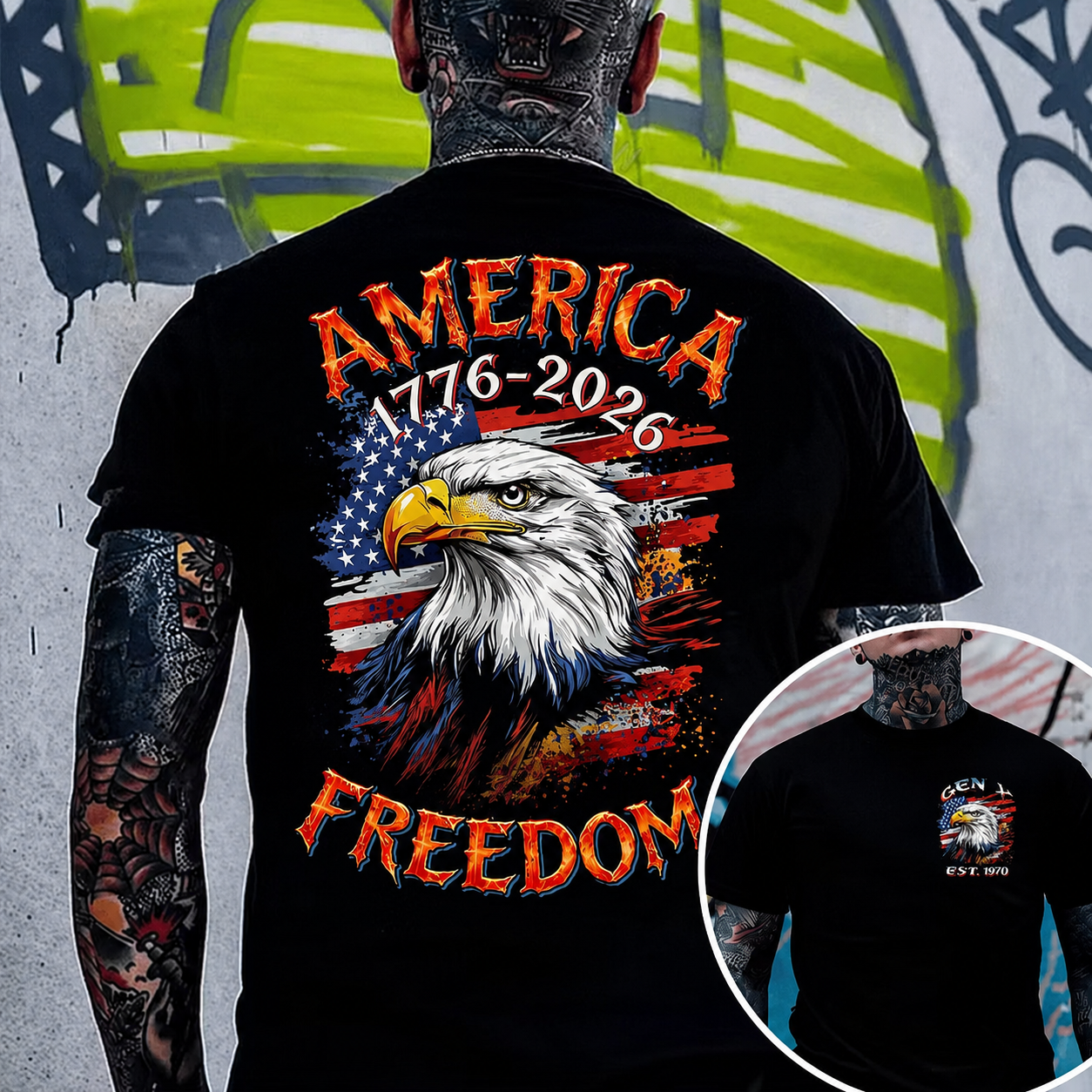 Custom Year Boomer/Gen X/Gen Y T-shirt, America 1776-2026 Freedom Shirt