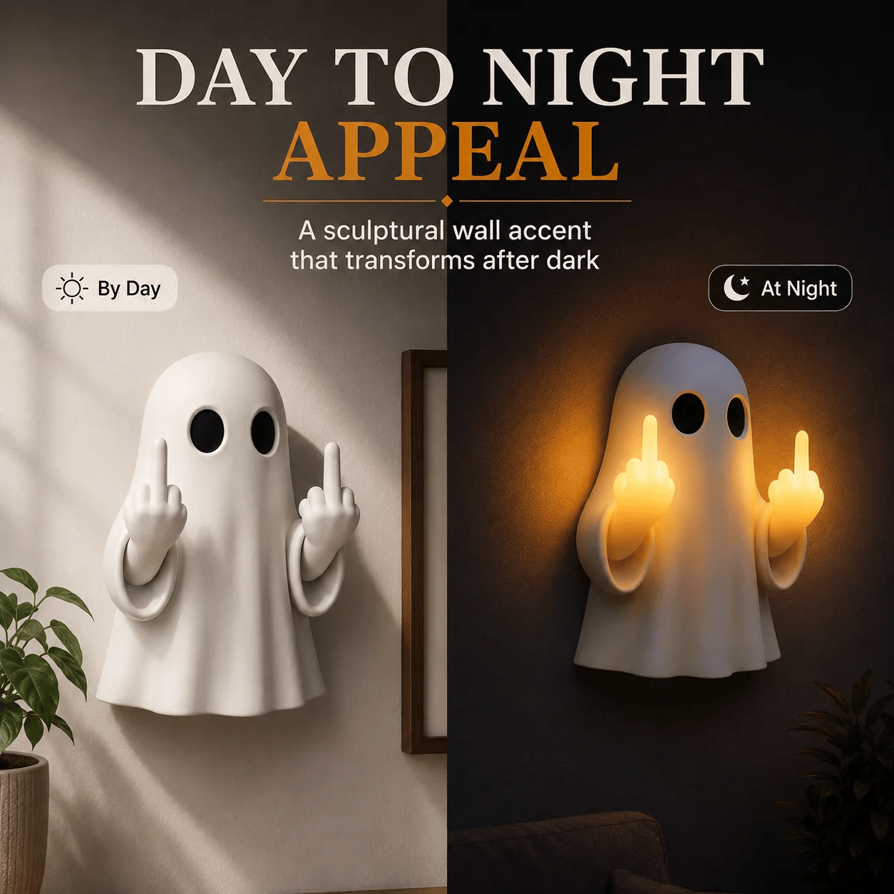 👻 Ghost Middle Finger Glow Night Light🖕