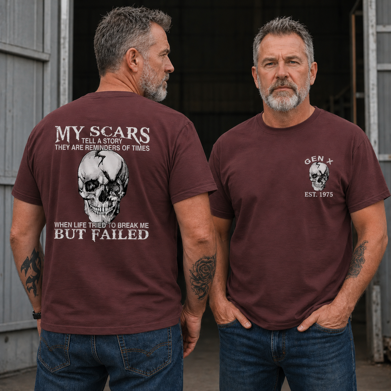 Boomer/GEN X/Y Customize T-shirt, 100% Cotton, Scars: When Life Failed to Break Me Sweatshirt