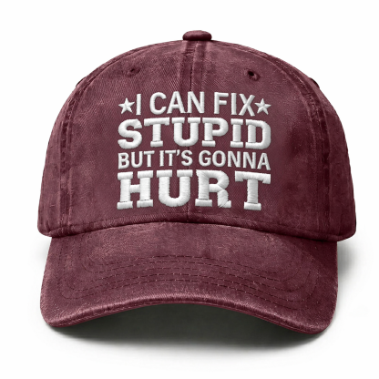 I Can Fix Stupid But It's Gonna Hurt Embroidery Cap
