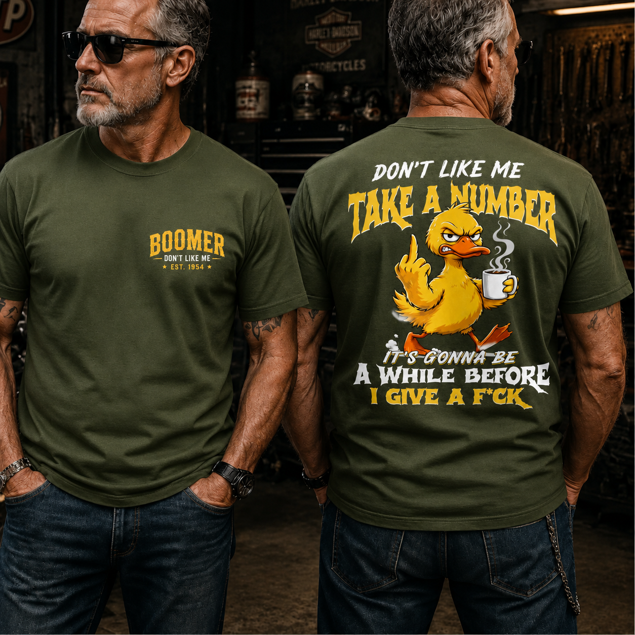 Boomer Don't Like Me Take A Number Personalized EST. Year Funny Graphic T-Shirt