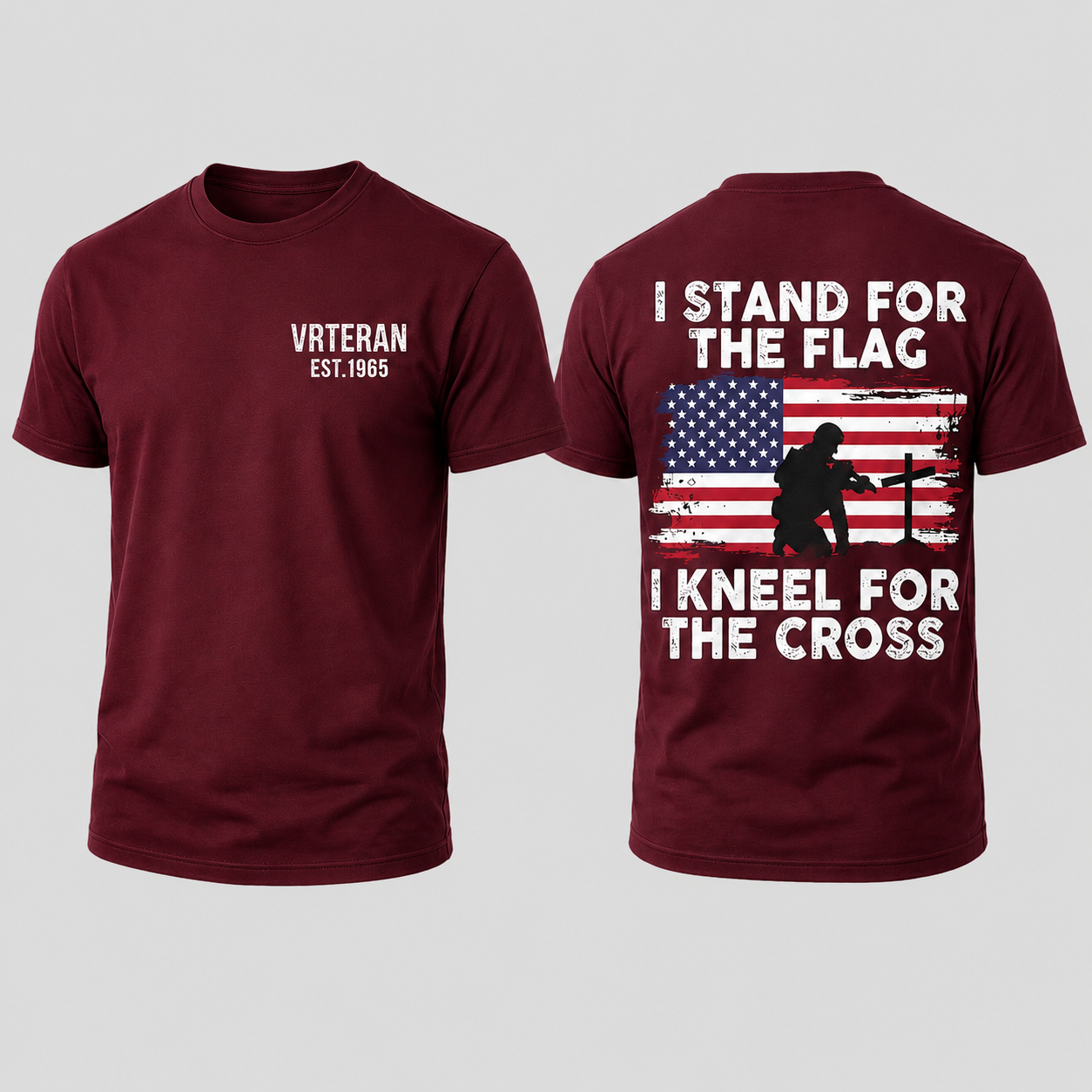 I Stand For The Flag I Kneel For The Cross American Flag Patriotic Graphic T Shirt