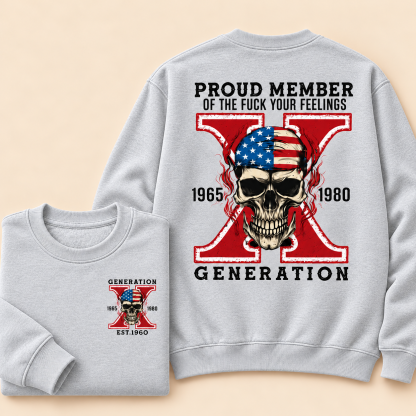 Custom Gen X Skull New Printing Crewneck Sweatshirt