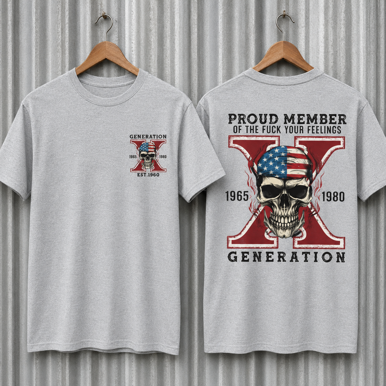 Custom Gen X Skull New Printing T-shirt