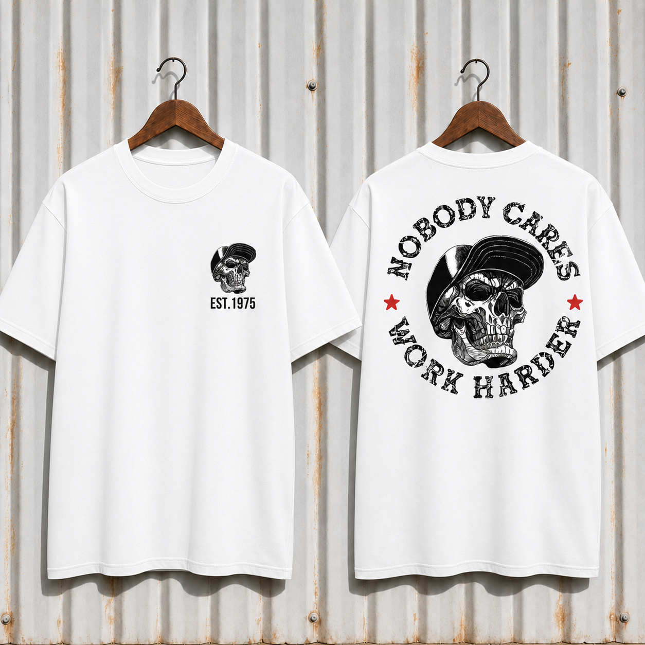 Nobody Cares Work Harder" Hardcore Graphic Apparel | Customizable Year Hoodie & Tee