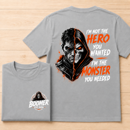 Personalized Boomer/GenX T-Shirt - Custom Year Back & Front Print - "I'm The Monster You Needed" Tee