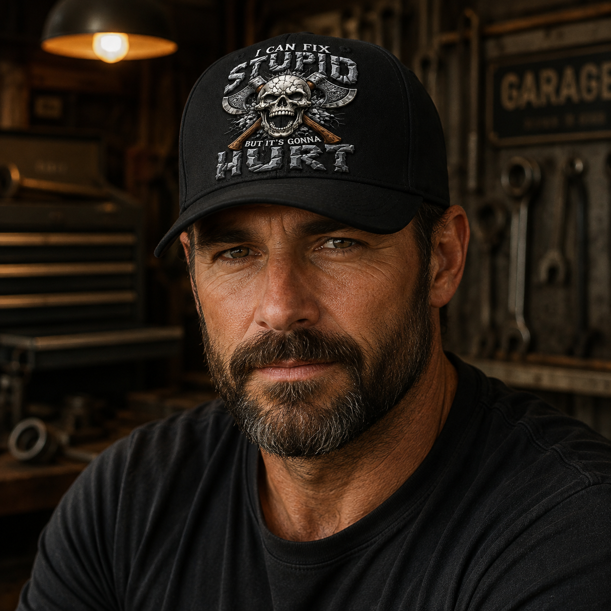 I Can Fix Stupid But It’s Gonna Hurt Skull Axe Baseball Cap