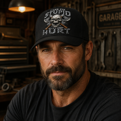 I Can Fix Stupid But It’s Gonna Hurt Skull Axe Baseball Cap