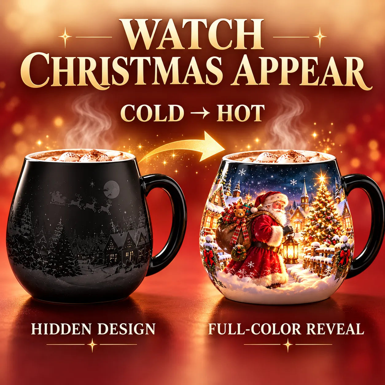 🎁 Christmas Magic Color-changing Mug – Heat Reveal Holiday Gift