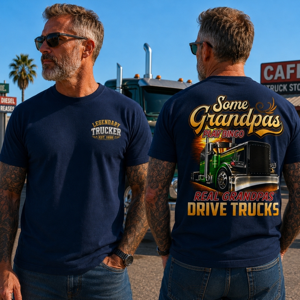Legendary TruckerTM Custom Year Shirt | Real Grandpas Drive Trucks
