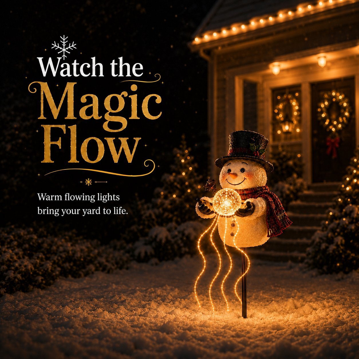 ❄️ Snowman Magic FountainTM – LED-Gartenleuchte🎄