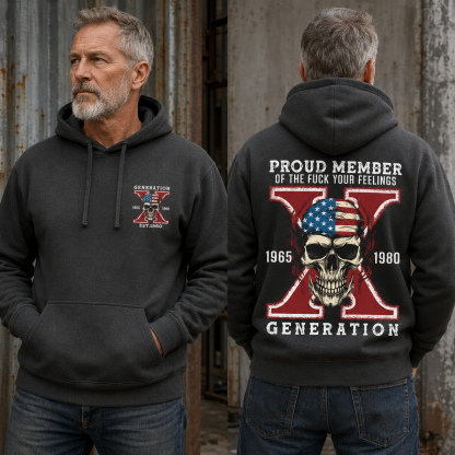 Custom Gen X Skull New Printing Custom Birth Year Hoodies