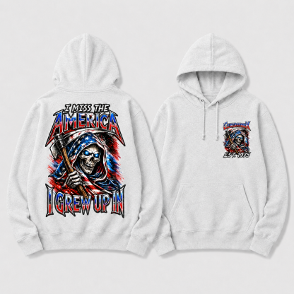 I Miss The America I Grew Up In Custom Year Patriotic Skull Double-Sided Hoodie