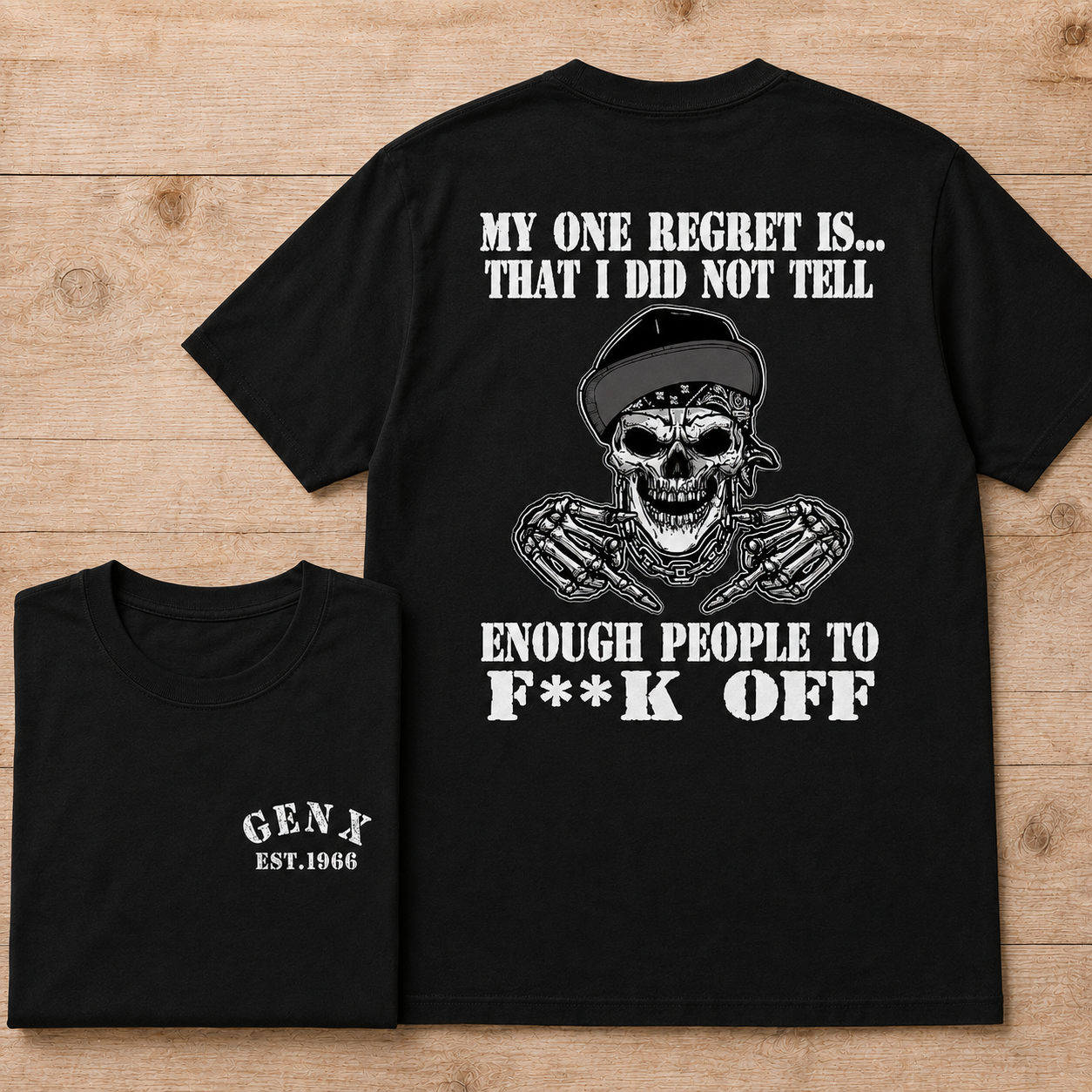 My One Regret Is Funny Skull T Shirt, Gen X Vintage Graphic Custom Year Tee
