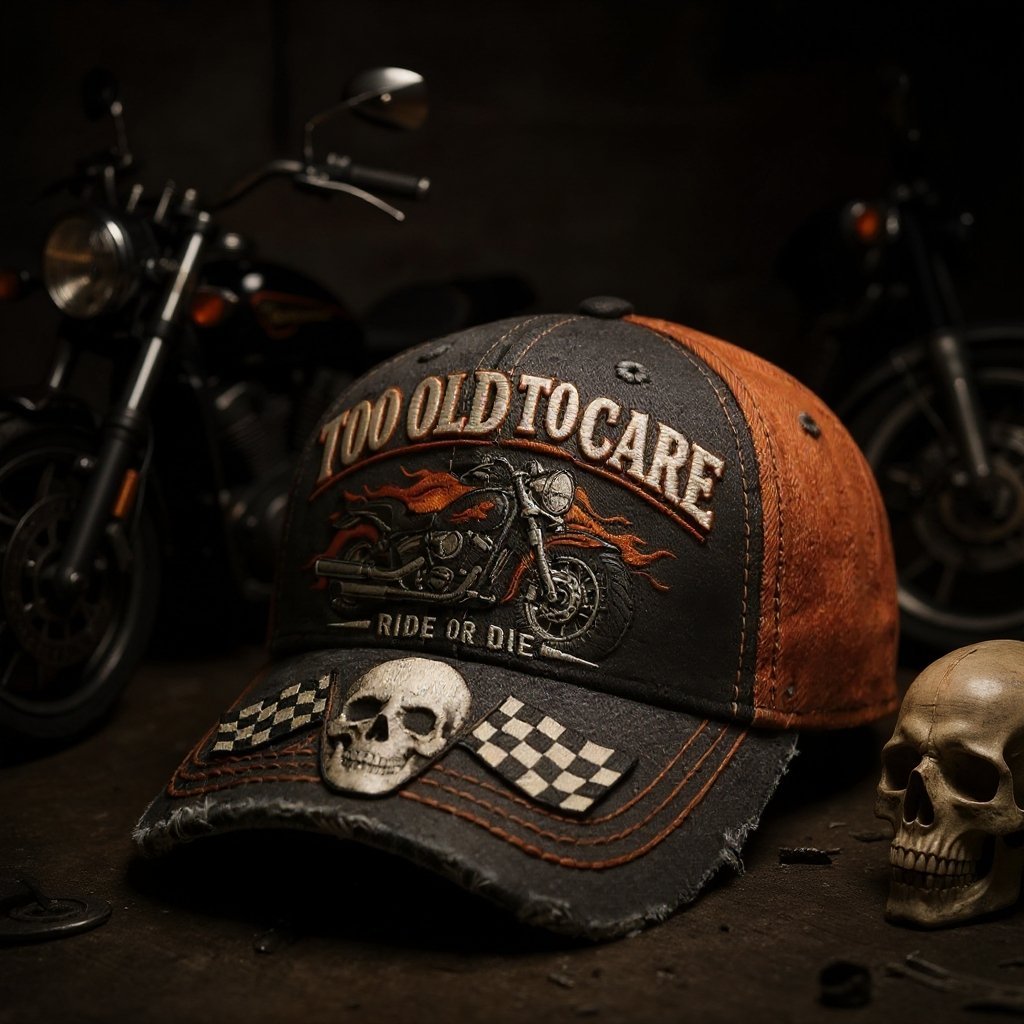 TOO OLD TO CARE · RIDE OR DIE CAP