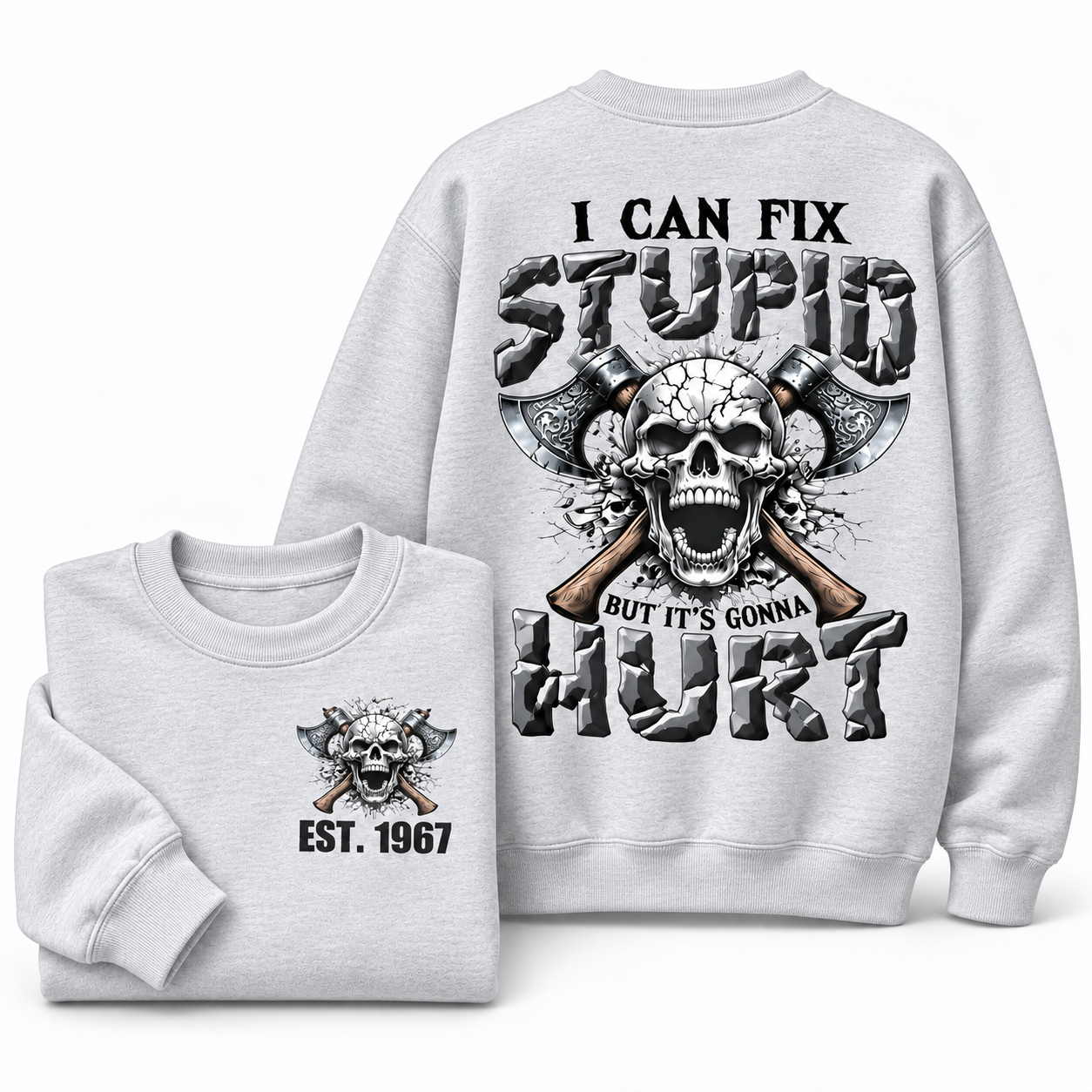 The Devil Whispered To Me I Whisper Back Bring Beer Gen X//Boomer Custom Birth Year Crewneck Sweatshirt