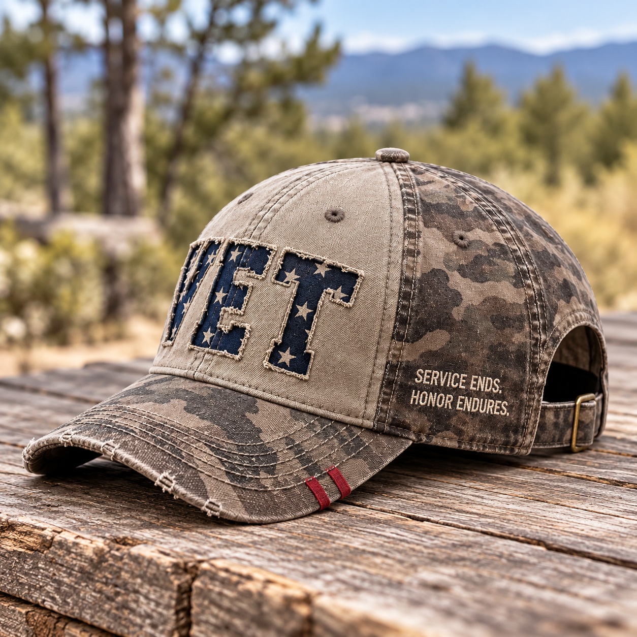 ⭐ Distressed “VET” American Flag Baseball Cap