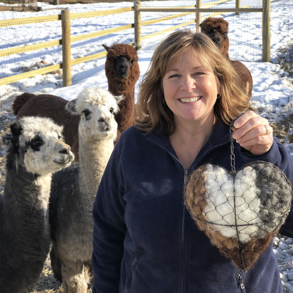 ❤Handmade Alpaca Fiber Bird Nesting Heart