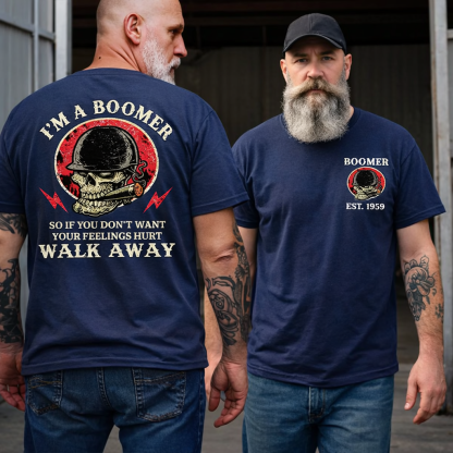 BOOMER Skull T-shirt, Unisex, Custom Year Of Birth T-shirt, I'm A Boomer, Walk Away T-shirt