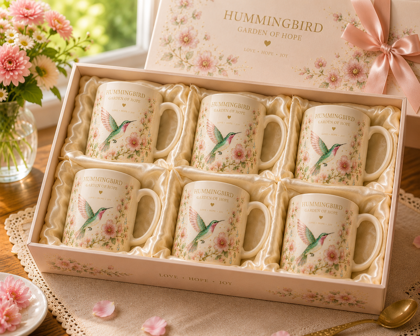 🌸 Limited Edition 2026 Garden Morning Bliss Hummingbird Mug ☕