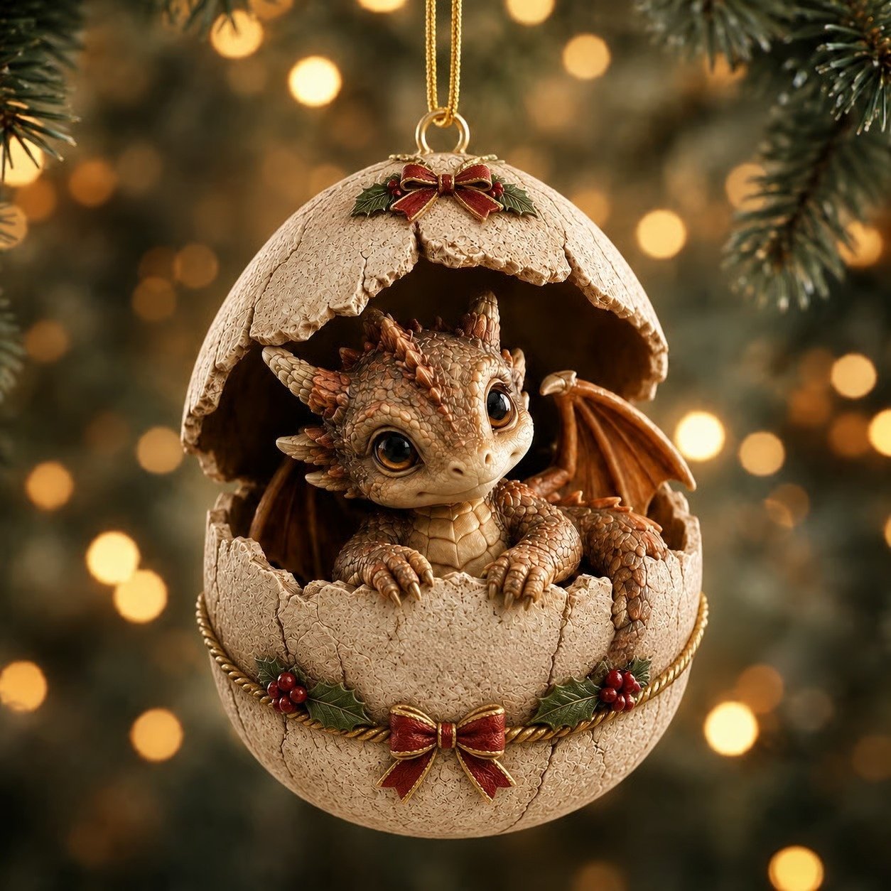 🦖 Dragon Egg Christmas Ornament