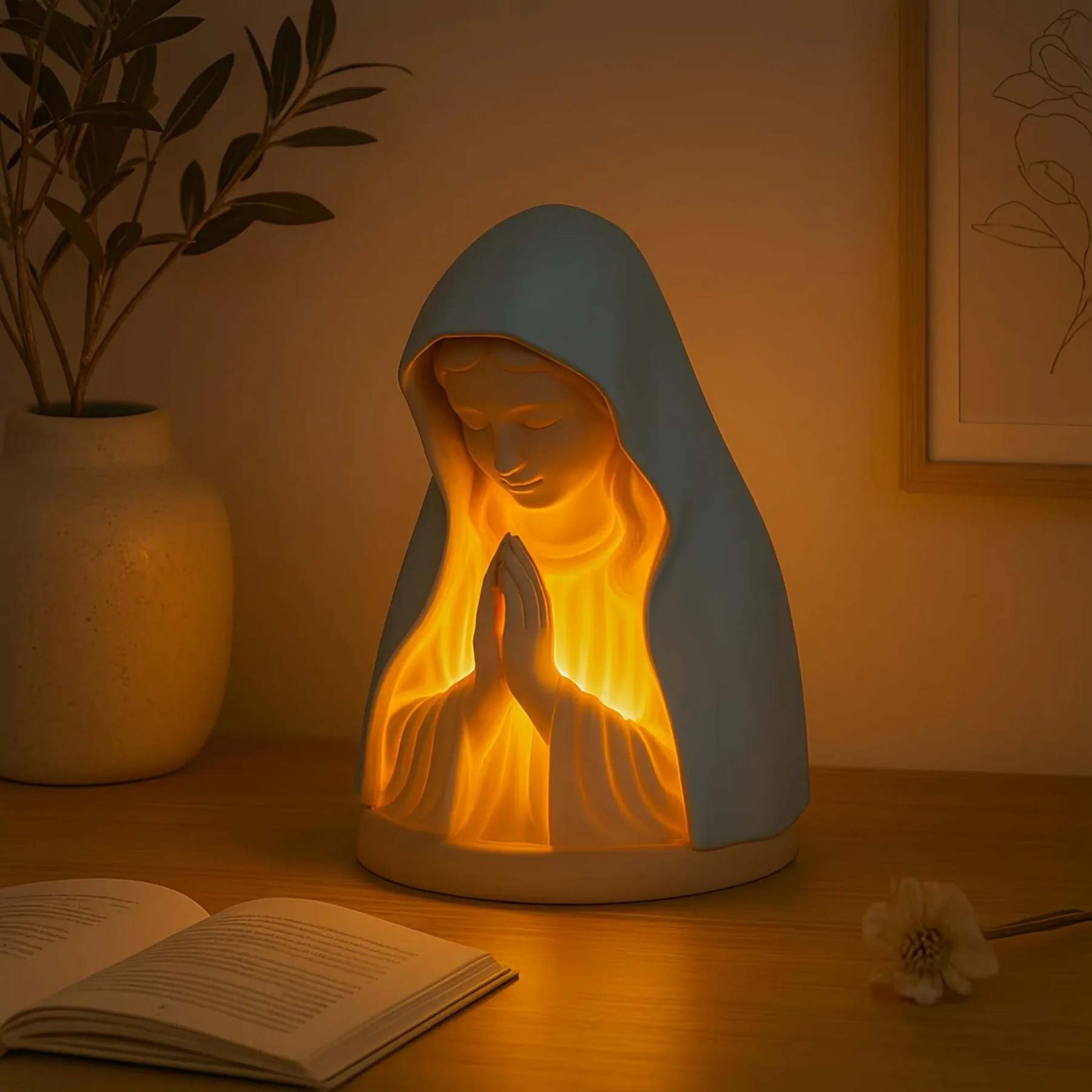 ⏰ Second item at 40% off 💥 Handmade Resin Prayer Night Light