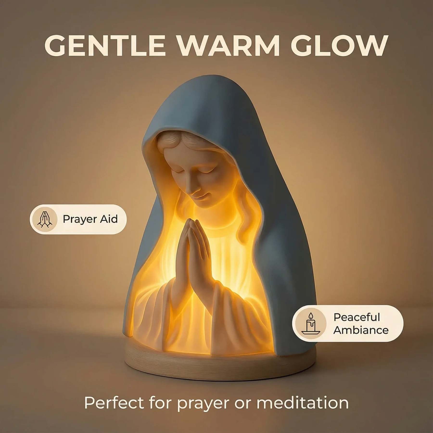 ⏰ Second item at 40% off 💥 Handmade Resin Prayer Night Light